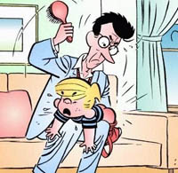 Cartoon child being spanking